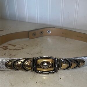 Vintage Emmanuel Silver and Gold Women's Belt snap waist 28” - 30”